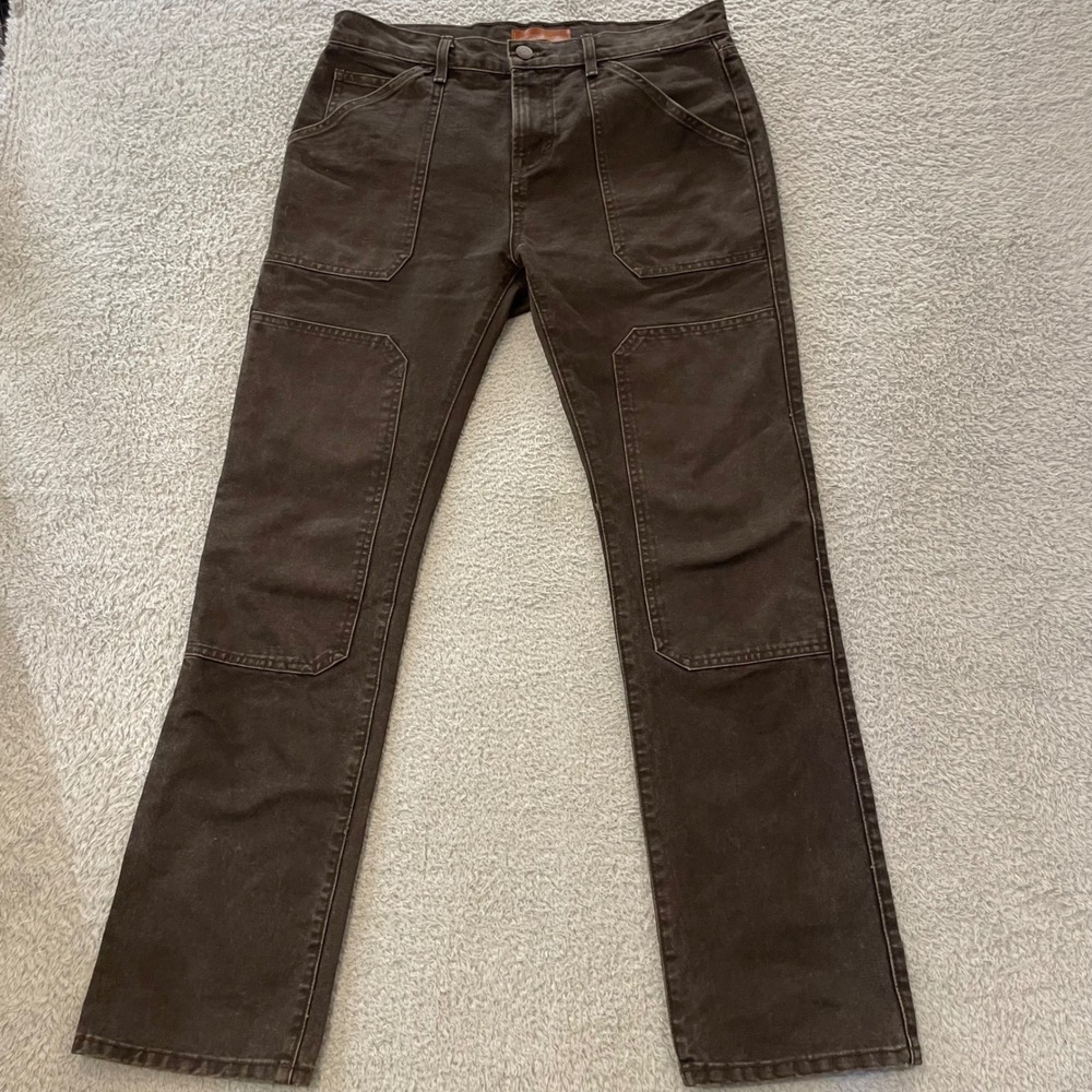 Current Elliott Double Knee Carpenter Pants Mens 33 (34x31) Brown Canvas USA